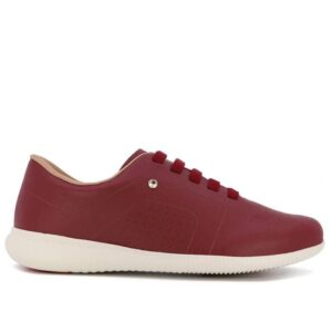 Tênis Casual Vermelho Couro Detalhe Laser