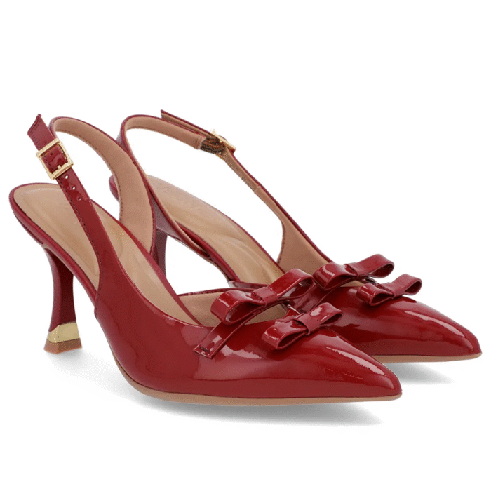 Slingback Vermelho Laço Verniz - Imagem 3