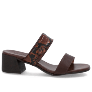 Tamanco Animal Print Salto Bloco Tiras