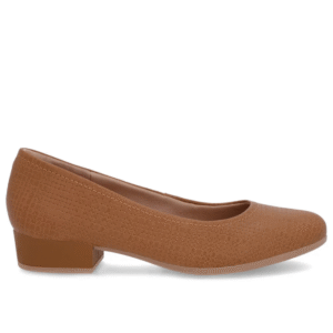 Scarpin Marrom Couro Bico Redondo