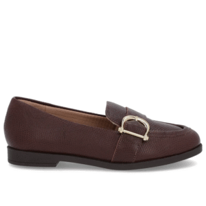 Mocassim Marrom Couro Textura Bridão