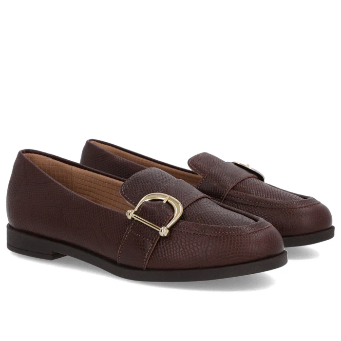 Mocassim Marrom Couro Textura Bridão - Imagem 3