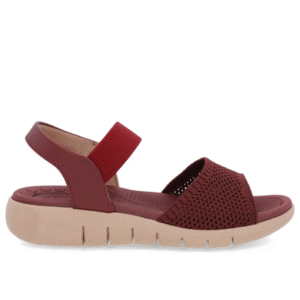 Sandália Tricot Vermelha Tira Elástico