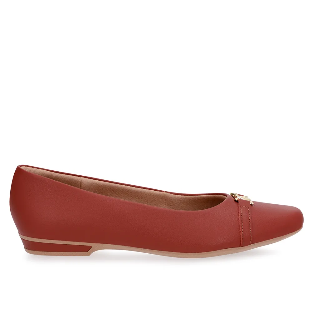 Sapatilha Marrom Couro Bico Marrom - Imagem 2