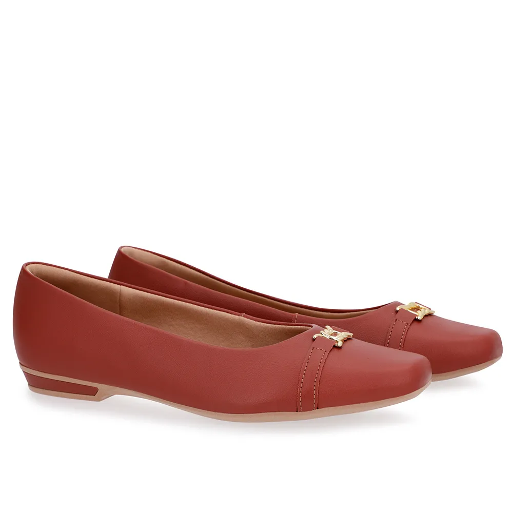 Sapatilha Marrom Couro Bico Marrom - Imagem 4