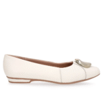 Sapatilha Branca Marfim Couro Lateral Tecido - Imagem 11