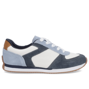 Tênis Azul Couro Camurça Cadarço